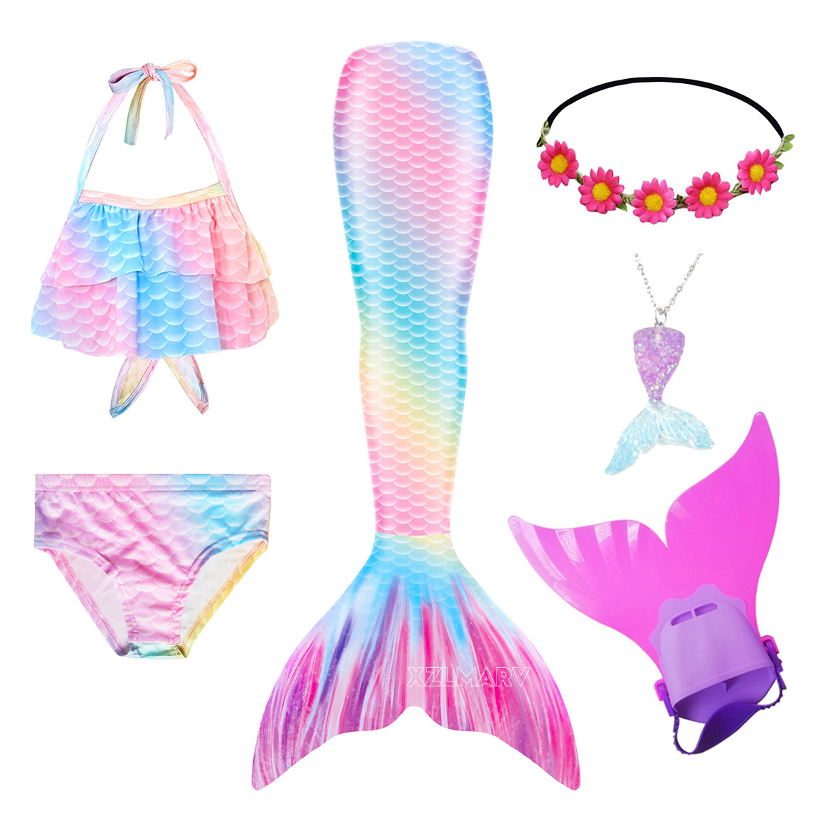 6 unids/set Ariel niñas nataci - Flippers Swimming reseña y precio