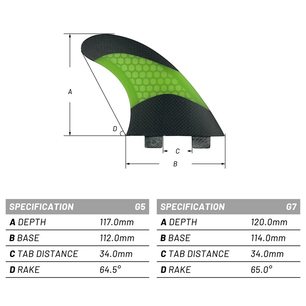 UPSURF FCS G5/G7 Quillas pesta - Swim Fins reseña y precio